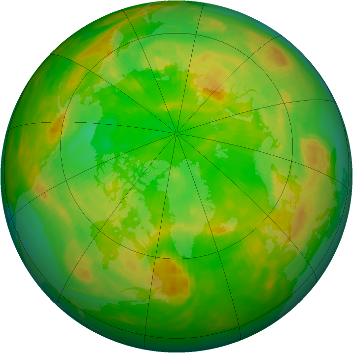 Arctic ozone map for 29 June 1980